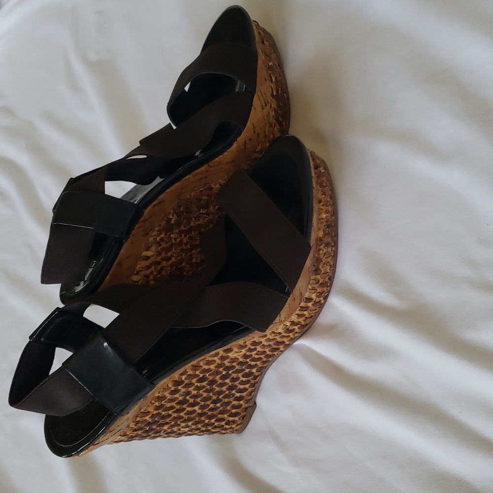 BCBGirls brown wedge sandles - Picture 2 of 3